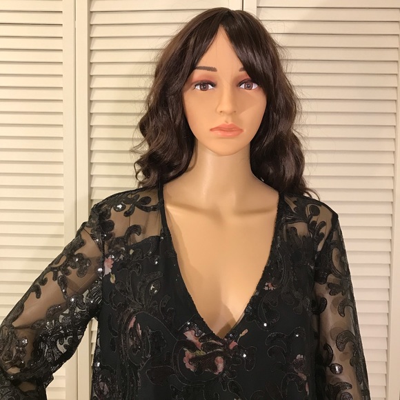 Free People Falling Flowers Frock Floral & Sequins Dress Medium - Picture 16 of 16